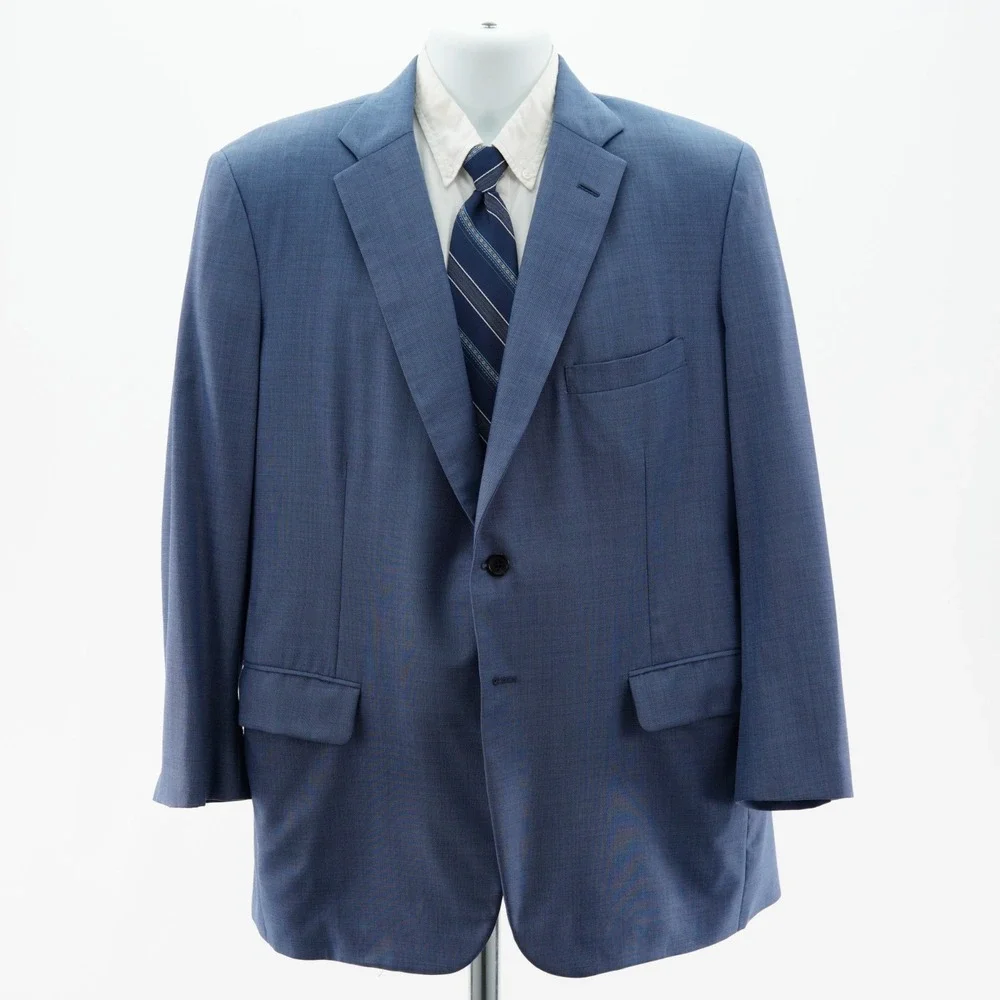 Tom James Executive Collection Bespoke Wool Sharkskin Blazer 42R